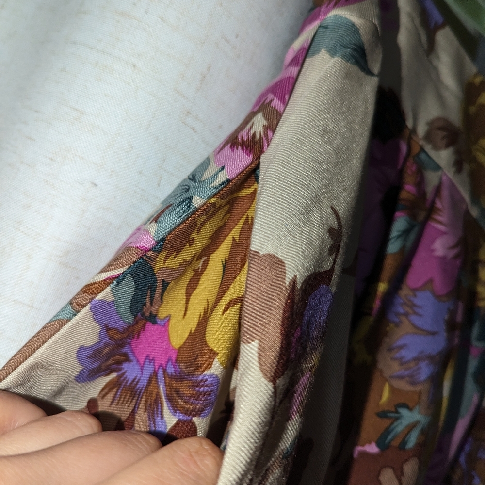 Silk Floral Romantic Slight Bubble Hem Skirt Pockets Anthropologie - Picture 4 of 7